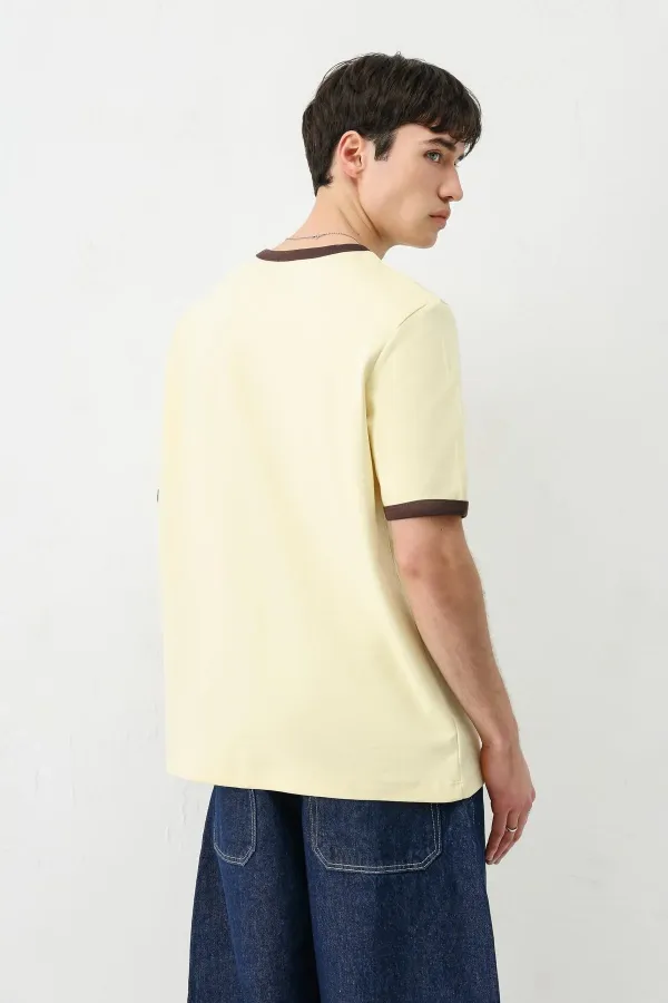 Kısa Kollu Regular Fit Tişört Sarı