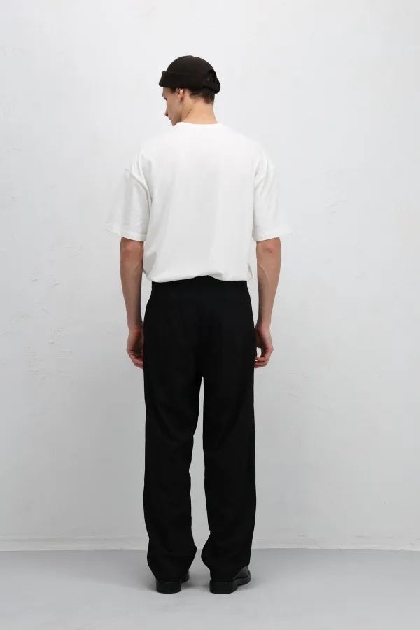 Baggy Fit Kumaş Pantolon Siyah