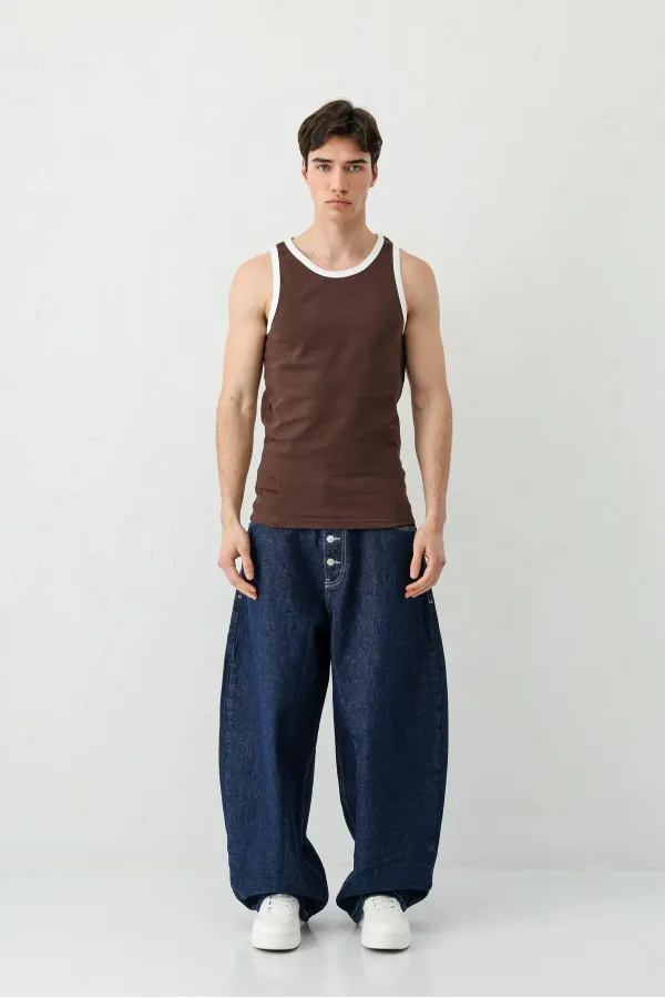 Oversize Tank Top, Brown