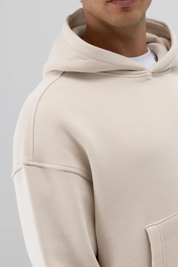 Sweat-shirt basique à capuche, coupe carrée, couleur