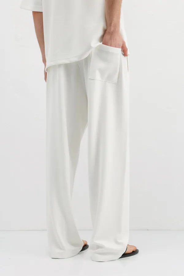 Modal Karışımlı Baggy Eşofman Alt Ekru