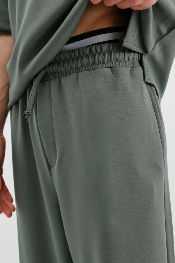 Modal Blend Baggy Sweatpants Khaki