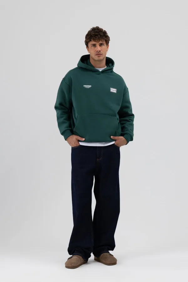 Sweat-shirt oversize imprimé au dos, bleu marine