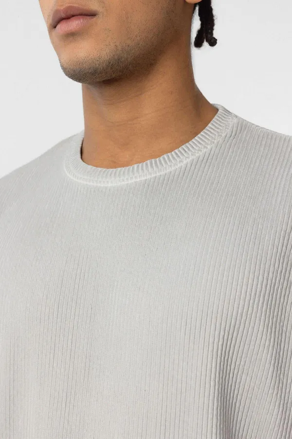 Yıkamalı Ottoman Basic Oversize Tişört Gri