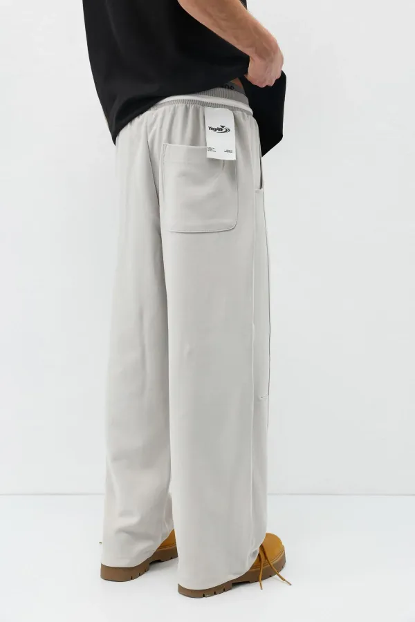 Bağcıklı Baggy Fit Eşofman Alt Ice Grı