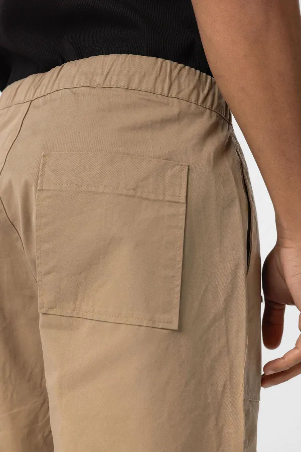 Baggy Fit Gabardine Trousers Tan