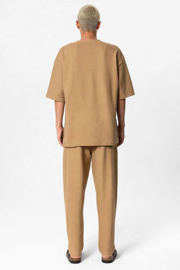 Oversize Basıc Triko Eşofman Takım Vizon Oversize Basıc Triko Eşofman Takım Vizon