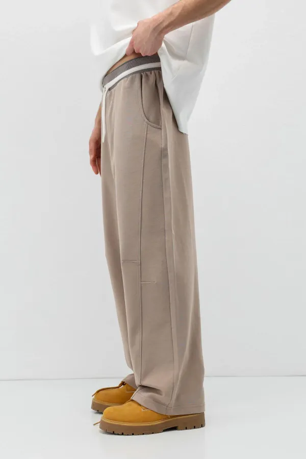 Bağcıklı Baggy Fit Eşofman Alt Vizon