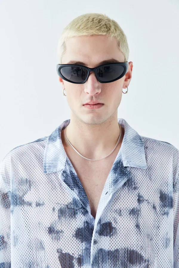 Patterned Corduroy Oversize Shirt Pattern-9