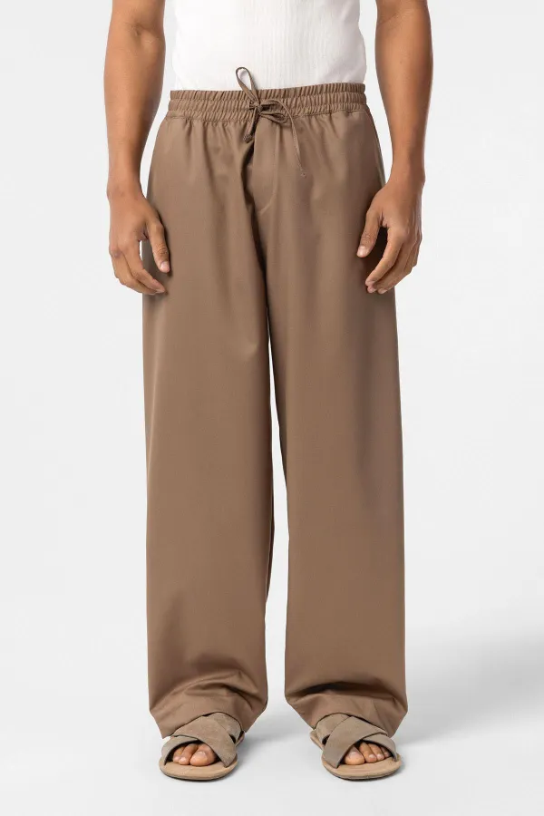 Bel Lastikli Baggy Pantolon Vizon