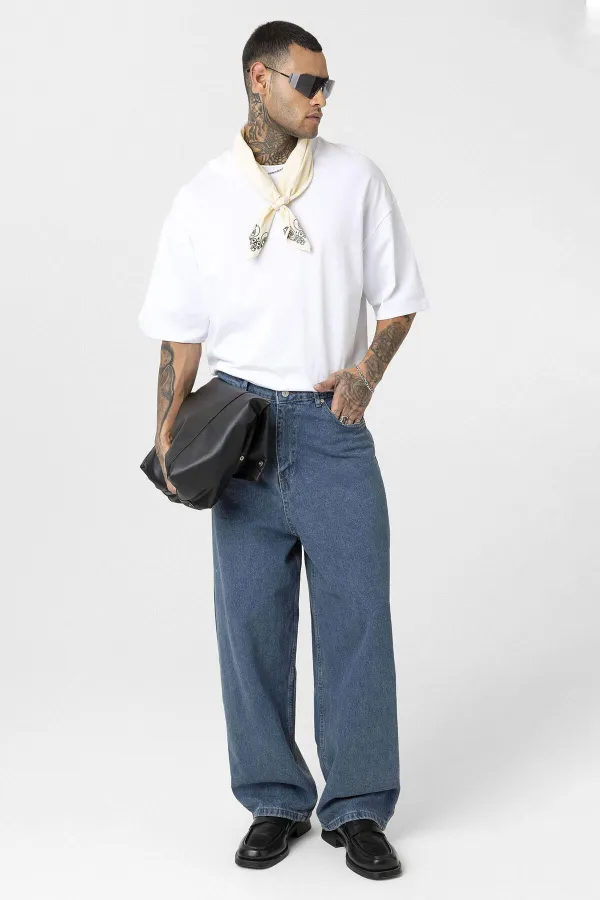 Super Baggy Fit Jean Destroyed Denim