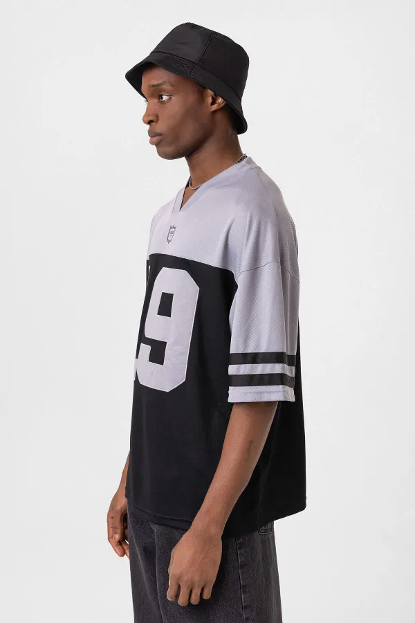 T-shirt oversize imprimé en jersey noir