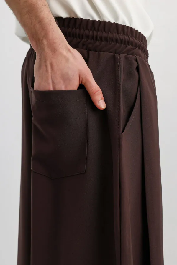 Balloon Fit Pantolon Koyu Kahve