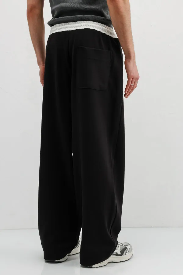 Baggy Fit Eşofman Alt Siyah