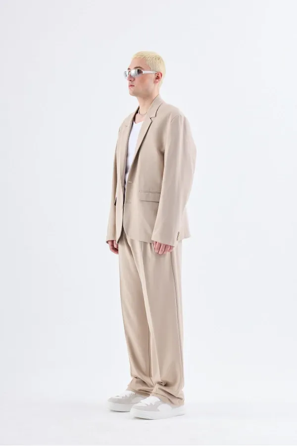 Costume classique oversize beige