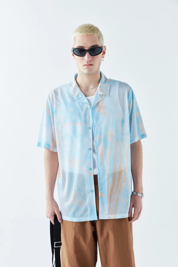 Patterned Corduroy Oversize Shirt Pattern-6