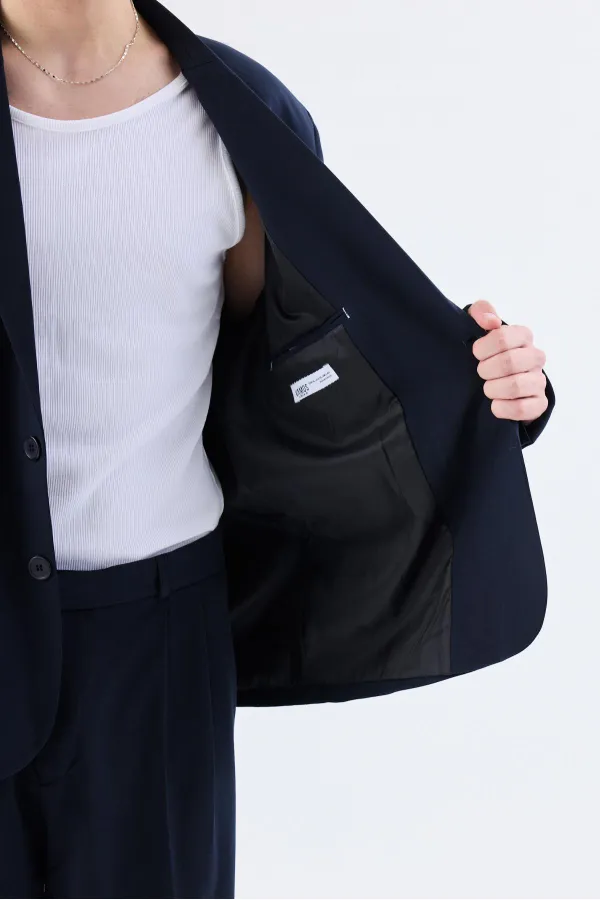 Costume classique oversize bleu marine