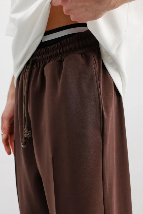 Baggy Fit Eşofman Alt Kahve