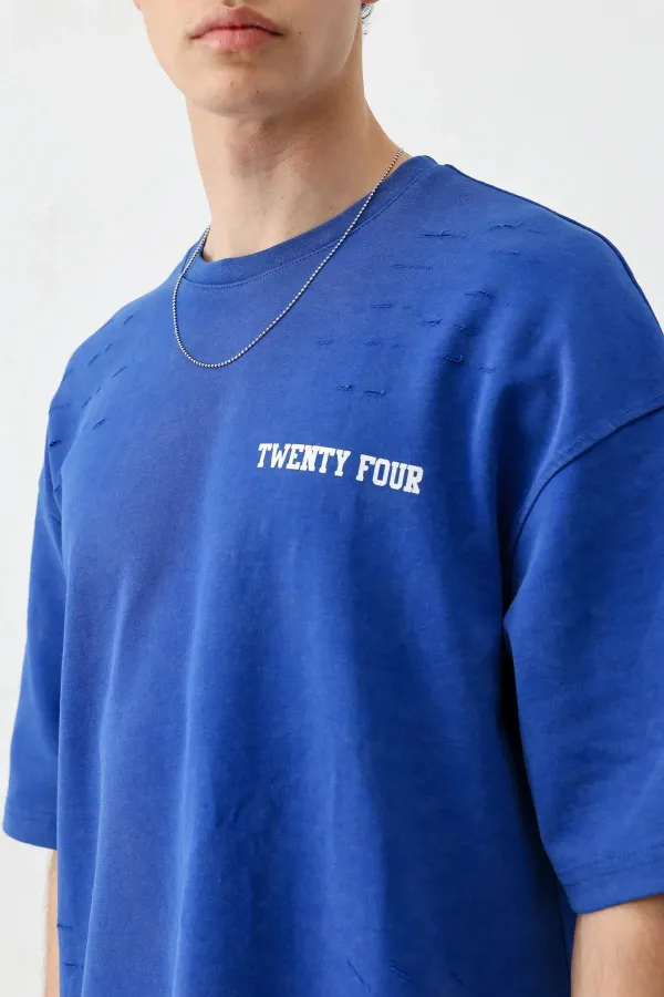 T-shirt oversize imprimé (bleu marine)