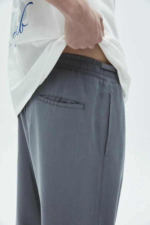 Rahat Kalıp Lyocell Kumaş Pantolon Gri