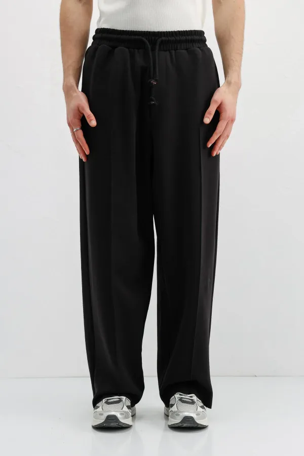 Baggy Fit Eşofman Alt Siyah