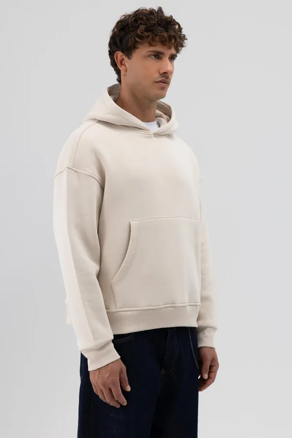 Sweat-shirt basique à capuche, coupe carrée, couleur