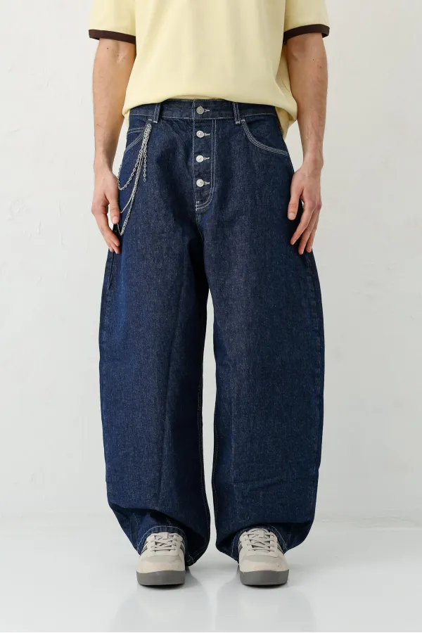 Jean coupe tonneau indigo