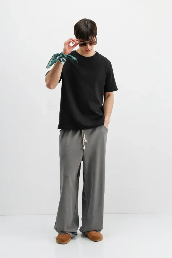 Baggy Fit Eşofman Alt Füme