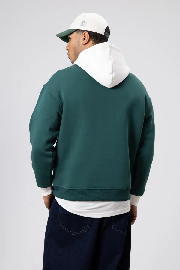 Sweat-shirt oversize imprimé bicolore, bleu marine