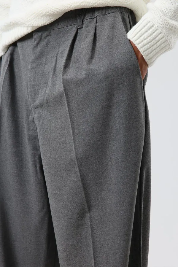 Baggy Fit Fabric Trousers Anthracite