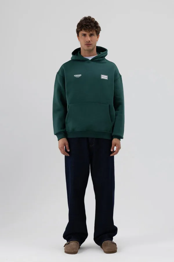 Sweat-shirt oversize imprimé au dos, bleu marine