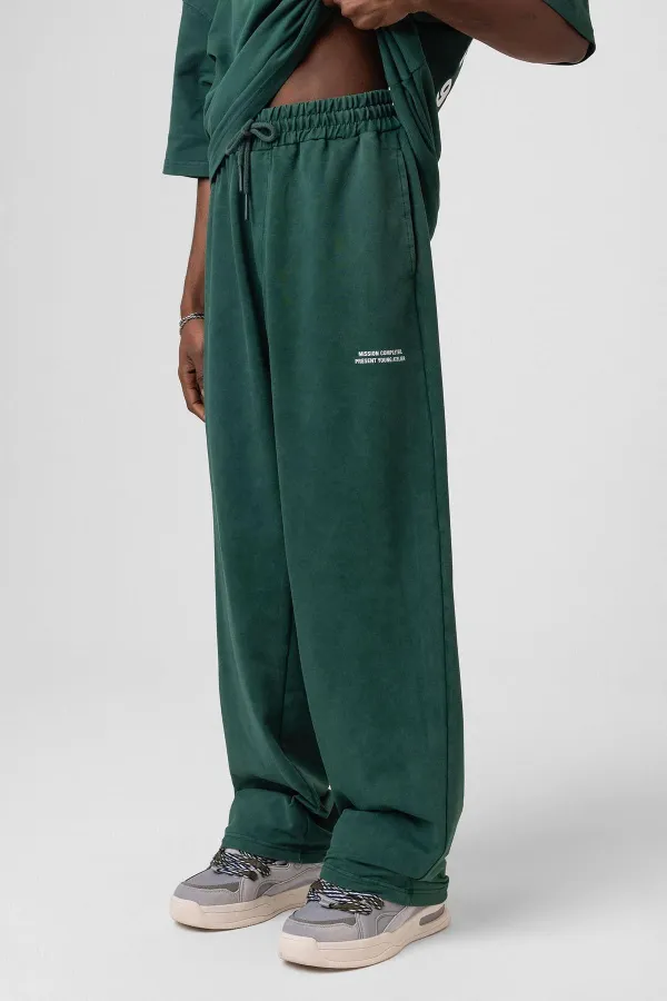 Yıkamalı Arka Baskılı Oversize Eşofman Takım Nefti