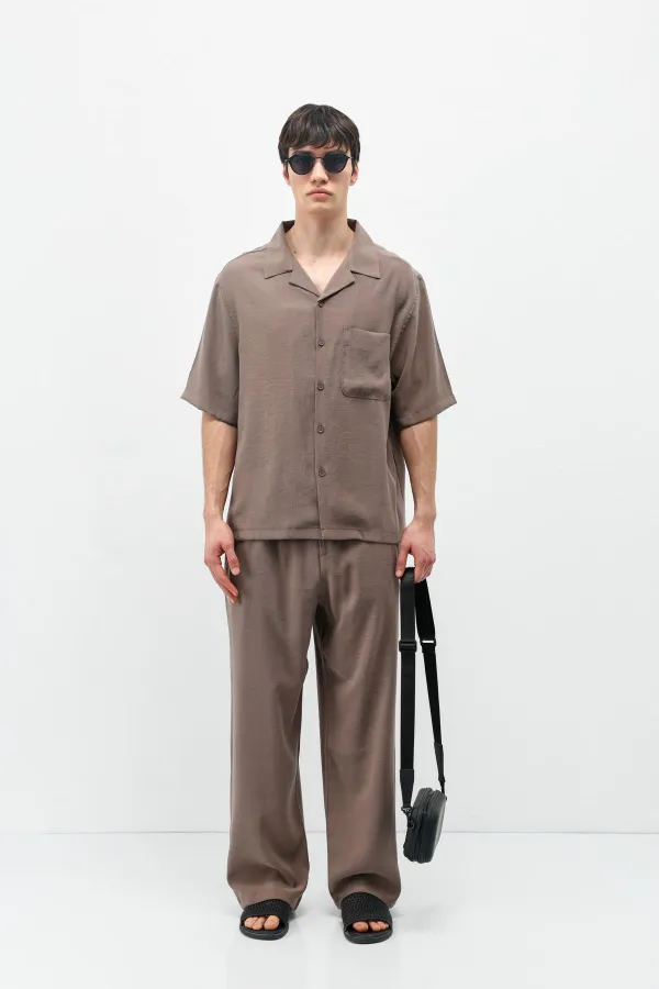 Ensemble Relax Fit en mélange modal couleur vison