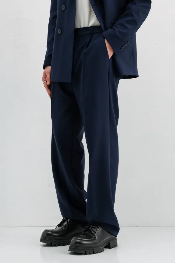 Costume croisé oversize, bleu marine