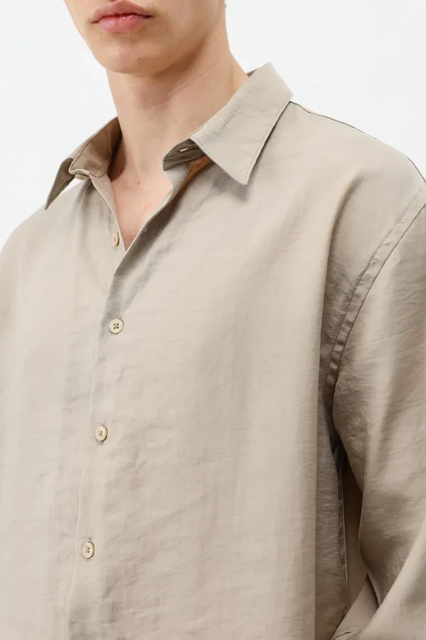 Chemise oversize beige en modal