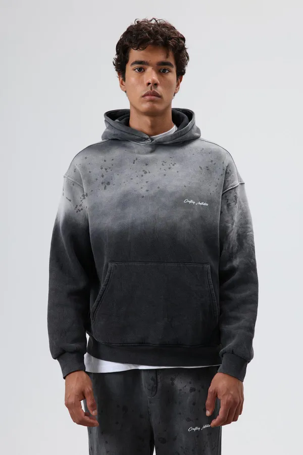 Yıkamalı Oversize Eşofman Takım Siyah