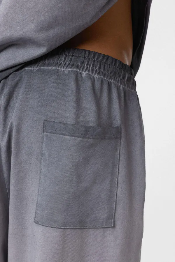 Yıkamalı Oversize Eşofman Takım Gri