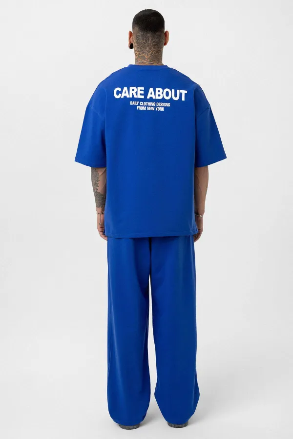 Care About Printed Oversize Tracksuit Set - Black