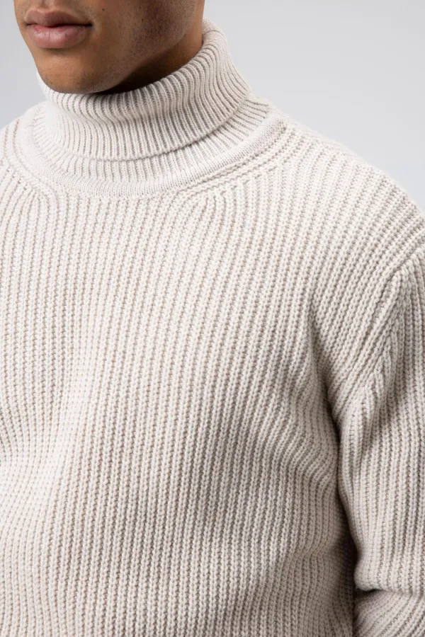 Oversize Triko Boğazlı Kazak Taş