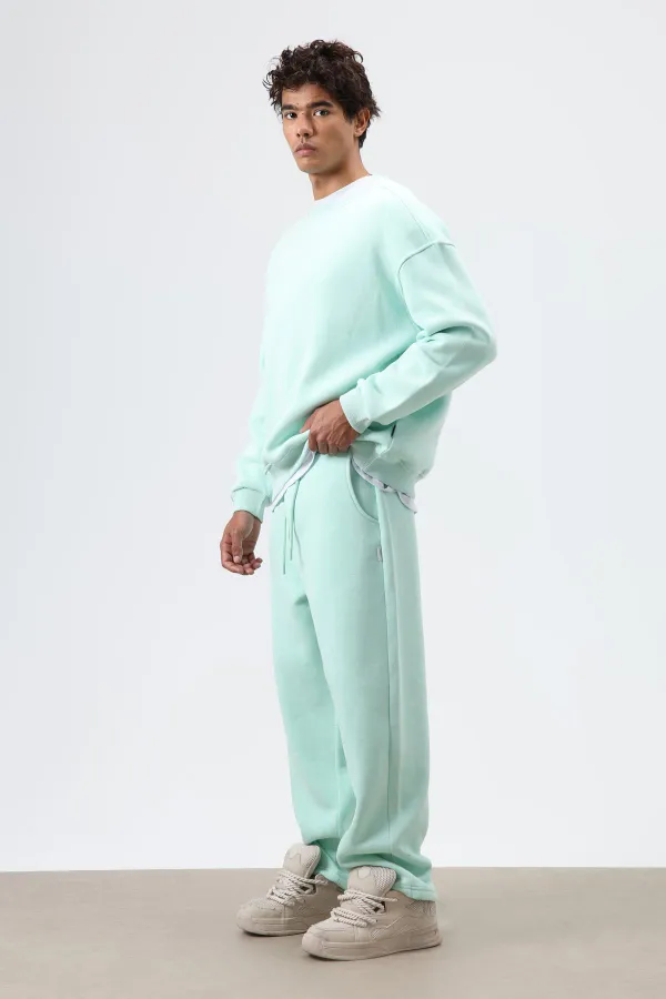 Yıkamalı Baggy Eşofman Alt Mint