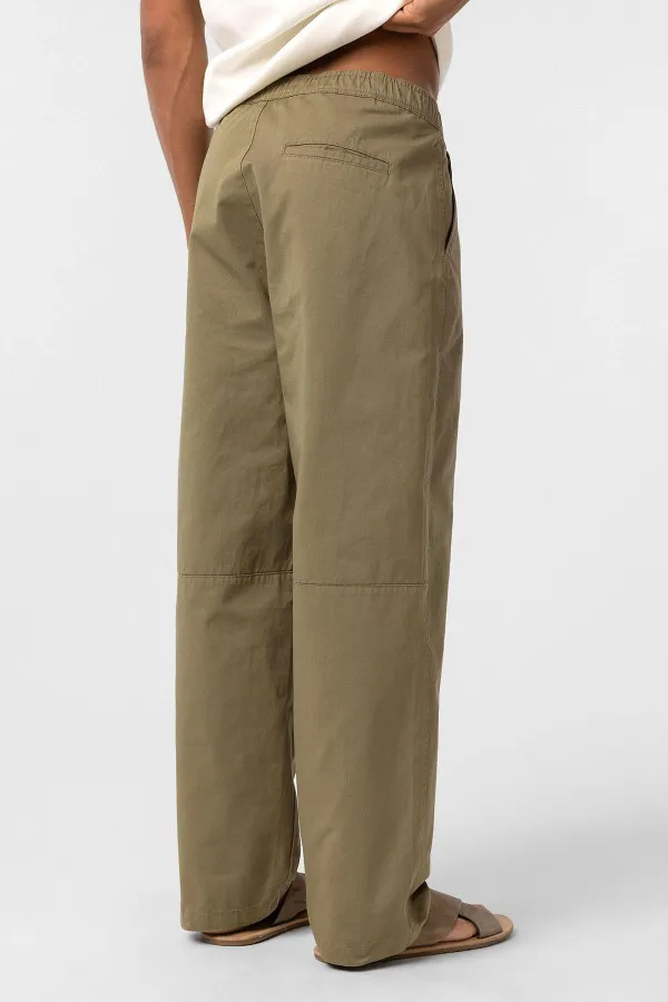 Washed Gabardine Baggy Pants Khaki