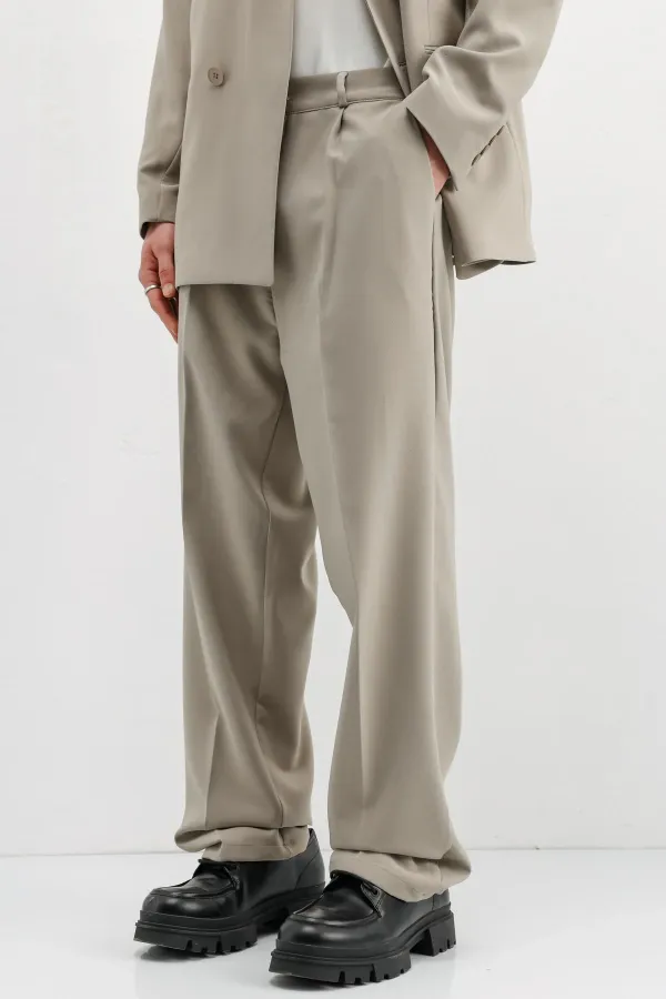 Costume croisé oversize, beige