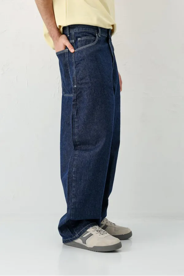 Jean coupe tonneau indigo