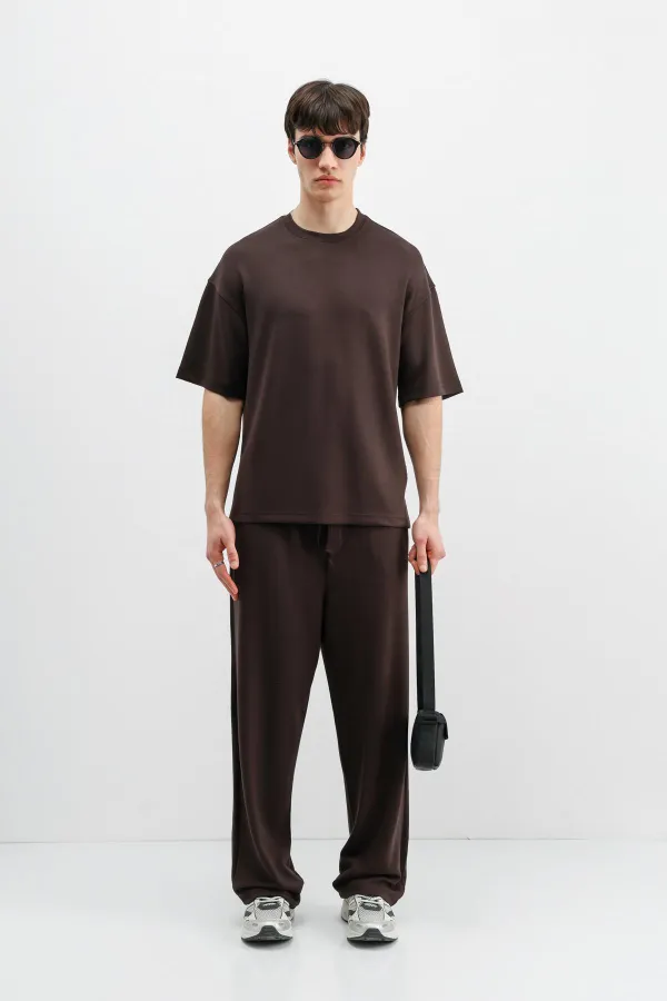 Modal Karışımlı Baggy Eşofman Alt Kahve