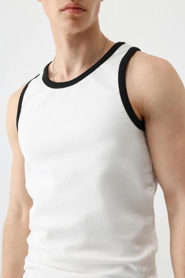 Oversize Askılı Tişört Beyaz