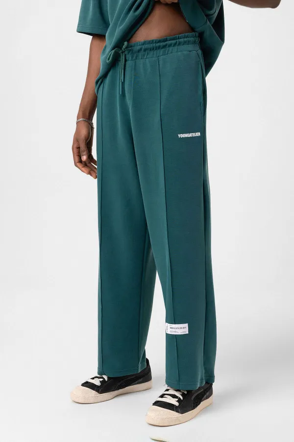 Etiket Detaylı Oversize Modal Kumaş Eşofman Takım Nefti