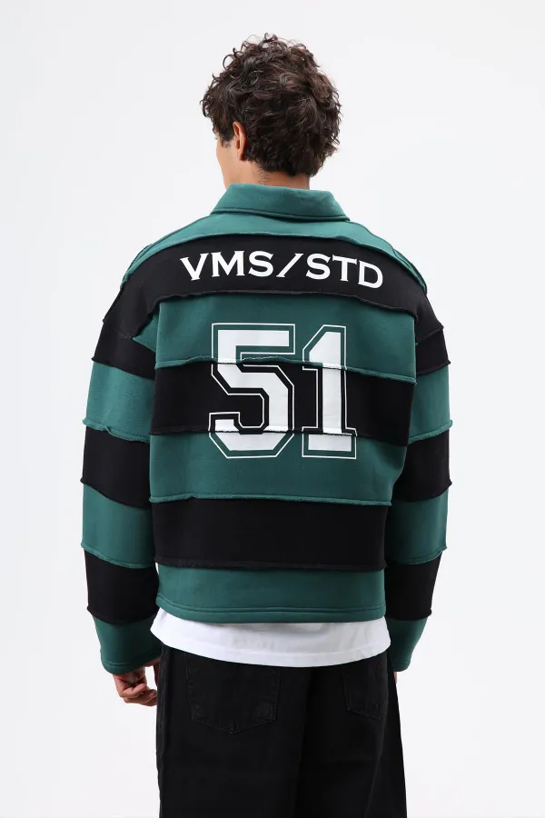 Sweat-shirt oversize à rayures imprimées, bleu marine