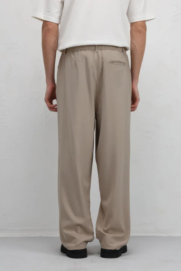 Baggy Fit Kumaş Pantolon Bej