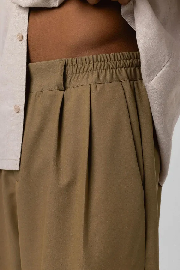 Baggy Fit Kumaş Pantolon Haki