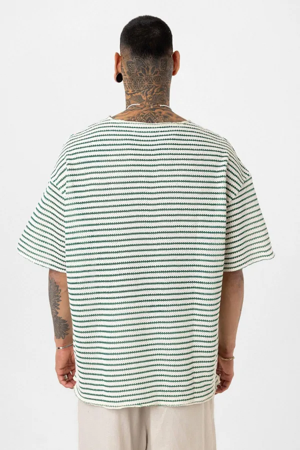 Benetton Striped Oversize Knit T-Shirt
